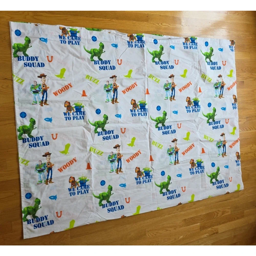 Pixar Toy Story VTG Twin Flat Sheet Woody Buzz Lightyear Disney Y2K Retro
